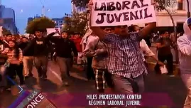 	<p>Miles protestaron contra nuevo r&eacute;gimen laboral juvenil.</p>