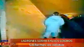 A las Once: Ladrones serían falsos serenos. Uniformes lo delatan