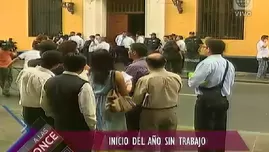 	<p>Trabajadores de la Municipalidad de Lima denuncian despidos masivos.</p>