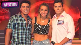 	<p>Fiorella Flores junto a sus dos candidatos.</p>