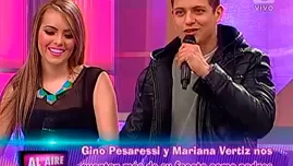 	<p>Gino Pesaressi y Mariana Vértiz en Al Aire</p>