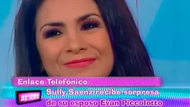 	<p>Sully Sáenz recibió sorpresa de su esposo Evans</p>