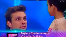 	<p>Nicola Porcella y Angie Arizaga cumplieron el sueño de Tairo</p>