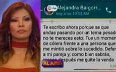 WhatsApp: Alejandra Baigorria se disculpó con Jenny Kume por amenazas - Noticias de whatsapp