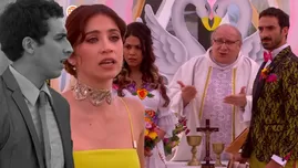 Alessia interrumpiendo la boda de Juana y Juan Pablo | Composición: Katherine Lozano | Fuente: América Televisión