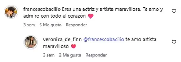 Francesco Bacilio y su comentario a Verónica Infantes.