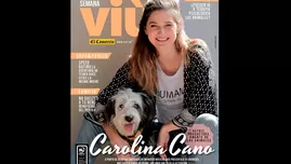 	<p>Carolina Cano y su perrita adoptada Alma Lima</p>