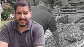 Junior Silva rompió en llanto al visitar la tumba de su mascota