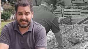 Junior Silva rompió en llanto al visitar la tumba de su mascota