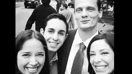 	<p>La familia Gonzales Pachas se tomó selfie con trabajador de la Embajada</p>