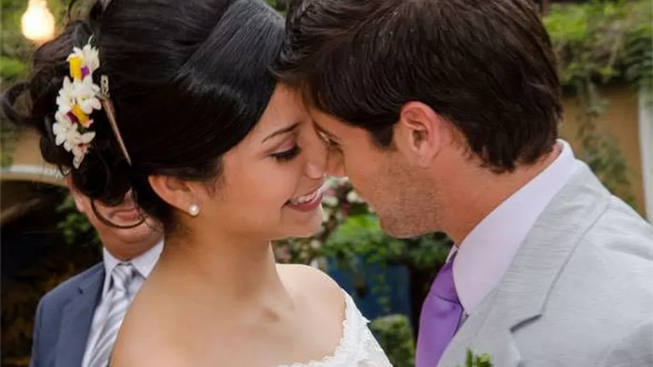 Grace y Nicolás en el día de su boda