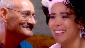 Teresita y su emotiva despedida con Don Gilberto antes de viajar