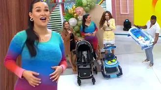 Angie Arizaga se emocionó en vivo con tiernos regalos para su bebé