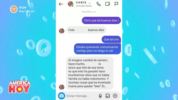 Mensaje de Chris Soifer sobre Christian Cueva. (Foto: América TV)