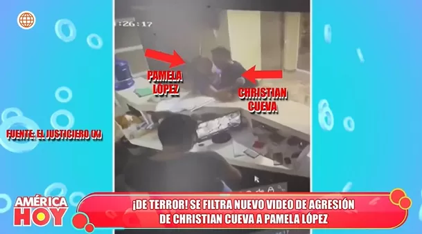 Nuevo video de la agresión de Christian Cueva a Pamela López.