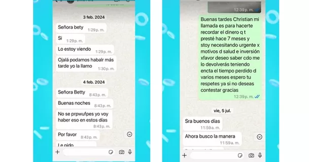 Chats de Christian Cueva con la mamá de Pamela López.