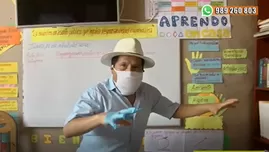 	<p>Coronavirus en Perú: profesor ambientó su sala como salón de clases.</p>