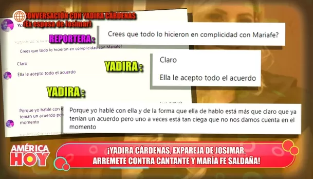 Josimar y María Fe fueron cómplices para obtener visa americana, según Yadira Cárdenas. (Foto: América Hoy)