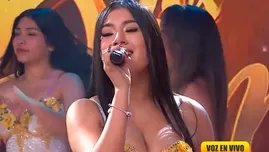 Milenka Nolasco sorprendió al cantar cumbia en vivo. | Fuente: América Televisión