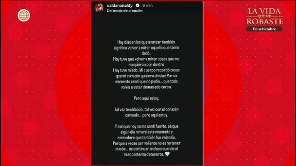 Comunicado de Naldy Saldaña | Fuente: Instagram naldysaldana
