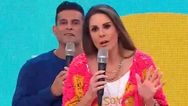 Rebeca Escribens se despidió del set por visita de Christian Domínguez. | Fuente: América Televisión