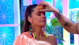 Rebeca Escribens se sometió a "limpia con huevo" en vivo. | Composición: Karina Guimaray