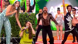 Rebeca terminó en el piso tras duelo de baile de Edson y Raúl. | Fuente: América Hoy 