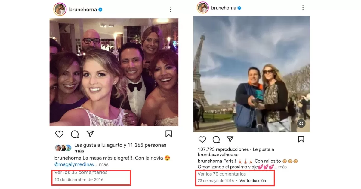 Brunella Horna y sus fotos con Renzo Costa en 2016.