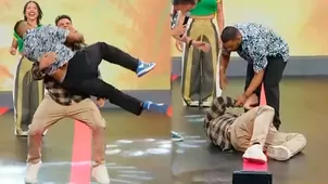 Christian Domínguez sufrió insólita caída al bailar con Edson