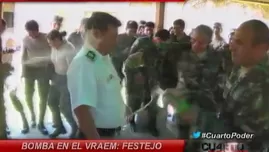 Bomba en el VRAEM: festejo en la base de Palmapampa