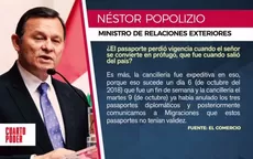 Canciller Popolizio hace aclaración sobre anulación de pasaportes de César Hinostroza  - Noticias de churrito-hinostroza