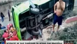 	<p>Despiste de bus turístico en el cerro San Cristóbal. Video: América TV</p>