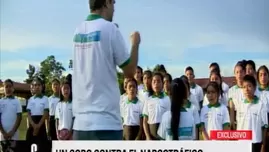 	<p>Un coro de niños contra el narcotráfico. Video: América TV</p>