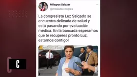 	<p>Luz Salgado fue internada en el Instituto Nacional Cardiovascular. Foto: Cuarto Poder</p>