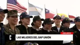 	<p>Las mujeres del <span class="caps">BAP</span> Unión. Foto: Cuarto Poder</p>