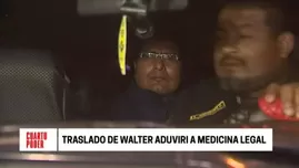 	<p>Walter Aduviri: así fue trasladado a medicina legal. Foto: Cuarto Poder</p>