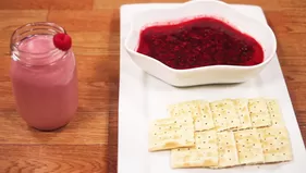 Batido y mermelada de frambuesas para empezar el día