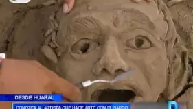 Joven huaralino hace arte con barro de los huaicos para ayudar a damnificados