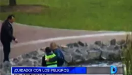 	<p>Alexánder Becerra fue el sereno que rescató al sujeto en El Olivar. Video: <span class="caps">DAD</span></p>