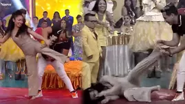 	<p>Kiara Franco de Son Tentación sufrió terrible caída en pleno programa.</p>