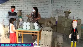 	<p>Artista peruano realiza esculturas con material reciclado.</p>