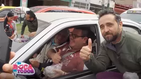 Diego Dibós celebró el Día del Padre vendiendo mazamorra de tocosh para ayudar a comerciante