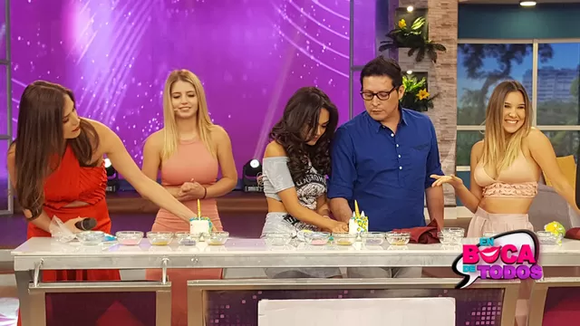 	Flavia Laos, Alessandra Fuller y Mayra Go&ntilde;i demostraron su talento en la cocina.