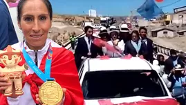 	<p>Gladys Tejeda recibió calurosa bienvenida en Junín tras ganar medalla de oro.</p>