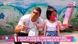 Ignacio Baladán sorprendió a niños de El Agustino y les regaló juguetes y panetón