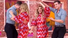 Itatí Cantoral sorprendió a Gino Pesaressi y lo sacó a bailar salsa en vivo