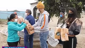 Ivana Yturbe y Beto Da Silva entregaron donaciones en Chilca