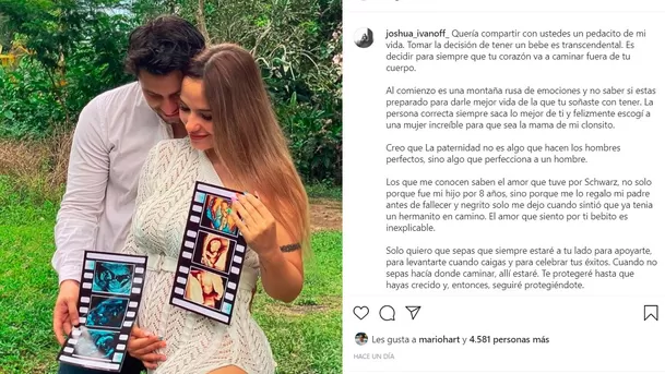 Joshua Ivanoff y Michelle Biu anunciaron con esta publicación que tendrán su primer bebé.