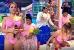 Jossmery Toledo impacta en diminuto bikini durante baño de florecimiento y casi sufre caída en vivo