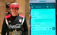 Selección peruana: Aldo Corzo sorprendió con este mensaje en WhatsApp - Noticias de whatsapp